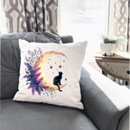 Moonlit Cat Floral Design – DTF Transfer