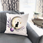 Moonlit Cat Floral Design – DTF Transfer