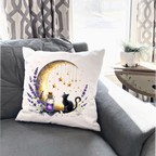 Moonlit Cat Floral Design – DTF Transfer