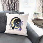 Moonlit Cat Floral Design – DTF Transfer