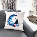 Moonlit Cat Floral Design – DTF Transfer