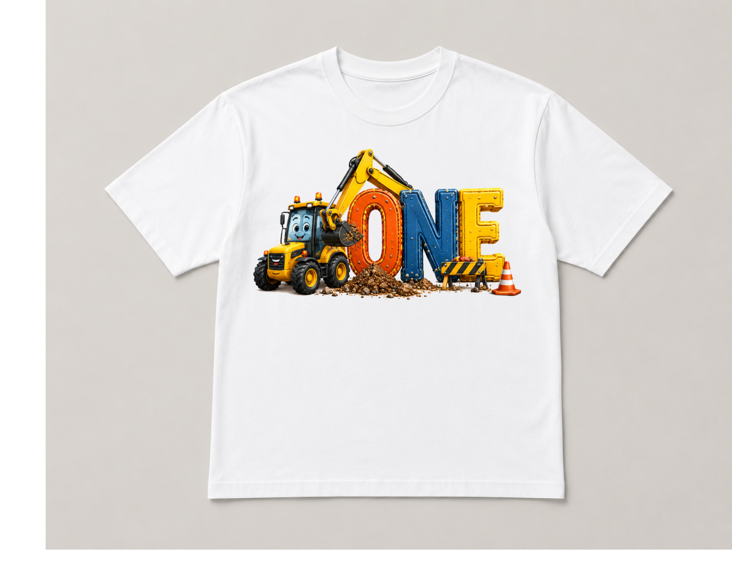 Construction First Birthday DTF Transfer