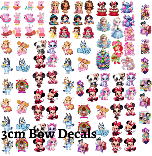 3cm Bow DTF Decal Sheet – Amazing Value!