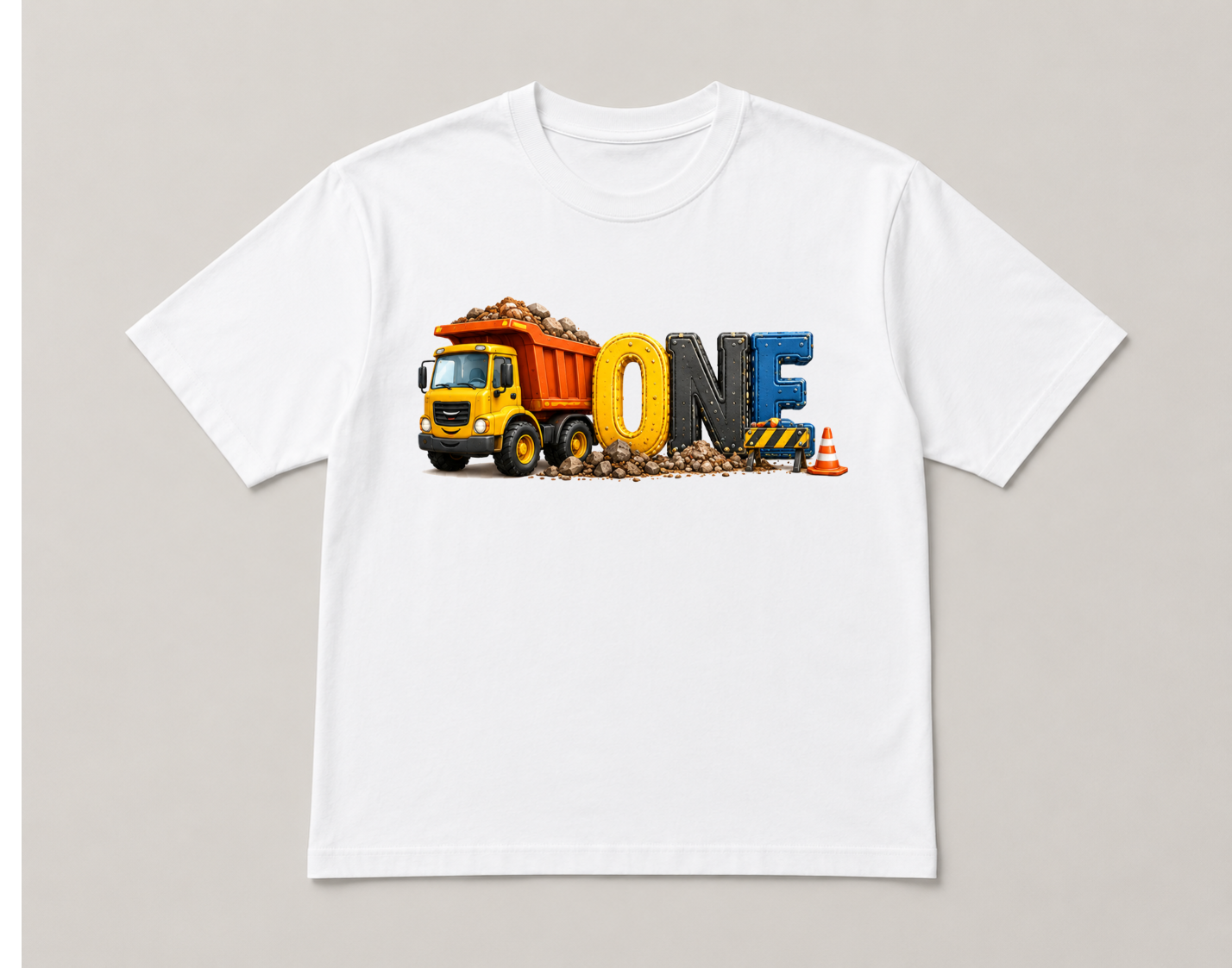 Construction First Birthday DTF Transfer