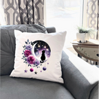 Moonlit Cat Floral Design – DTF Transfer