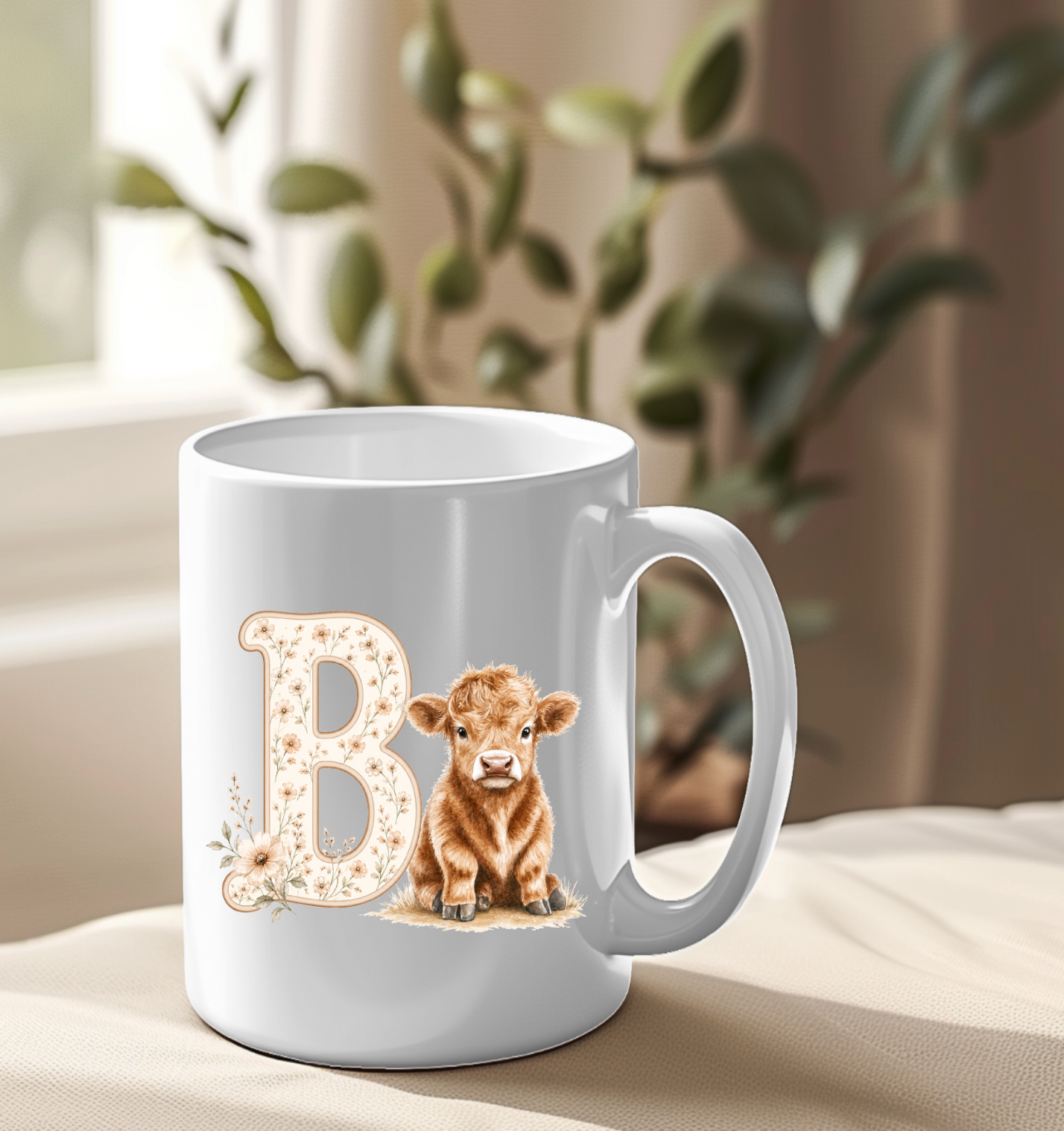 Highland Cow Floral Alphabet UVDTF Decals