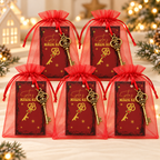 Santa's Magic Key Sets – Key, Card & Organza Bag (Pack of 5)