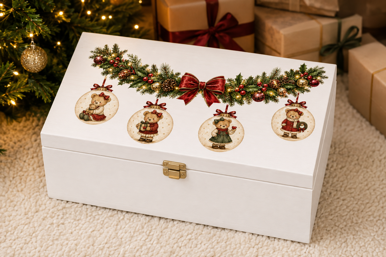 Traditional Christmas Bear Bauble Builder – Digital Download