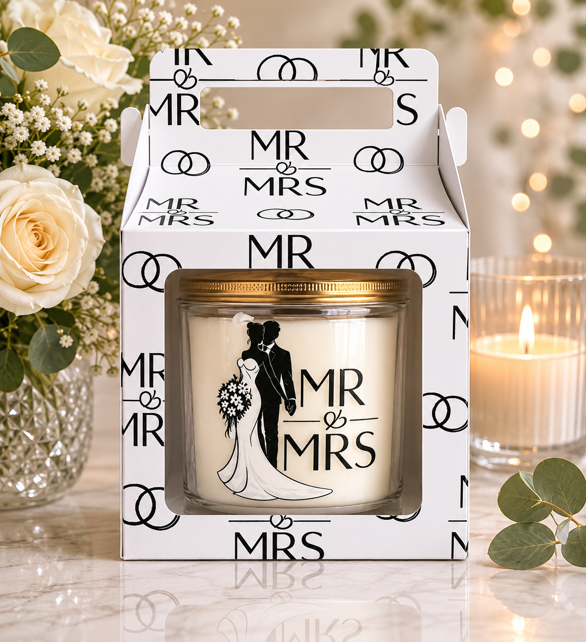 Flat-packed gift box  “Mr & Mrs” design