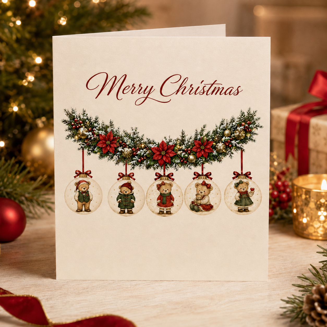 Traditional Christmas Bear Bauble Builder – Digital Download