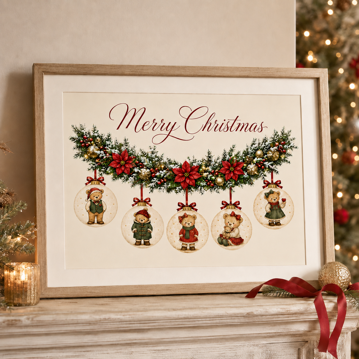 Traditional Christmas Bear Bauble Builder – Digital Download