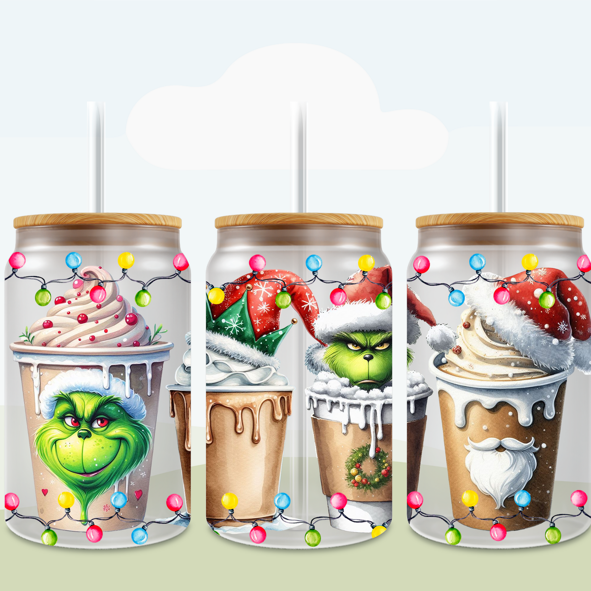 Christmas Coffee Cup and Characters