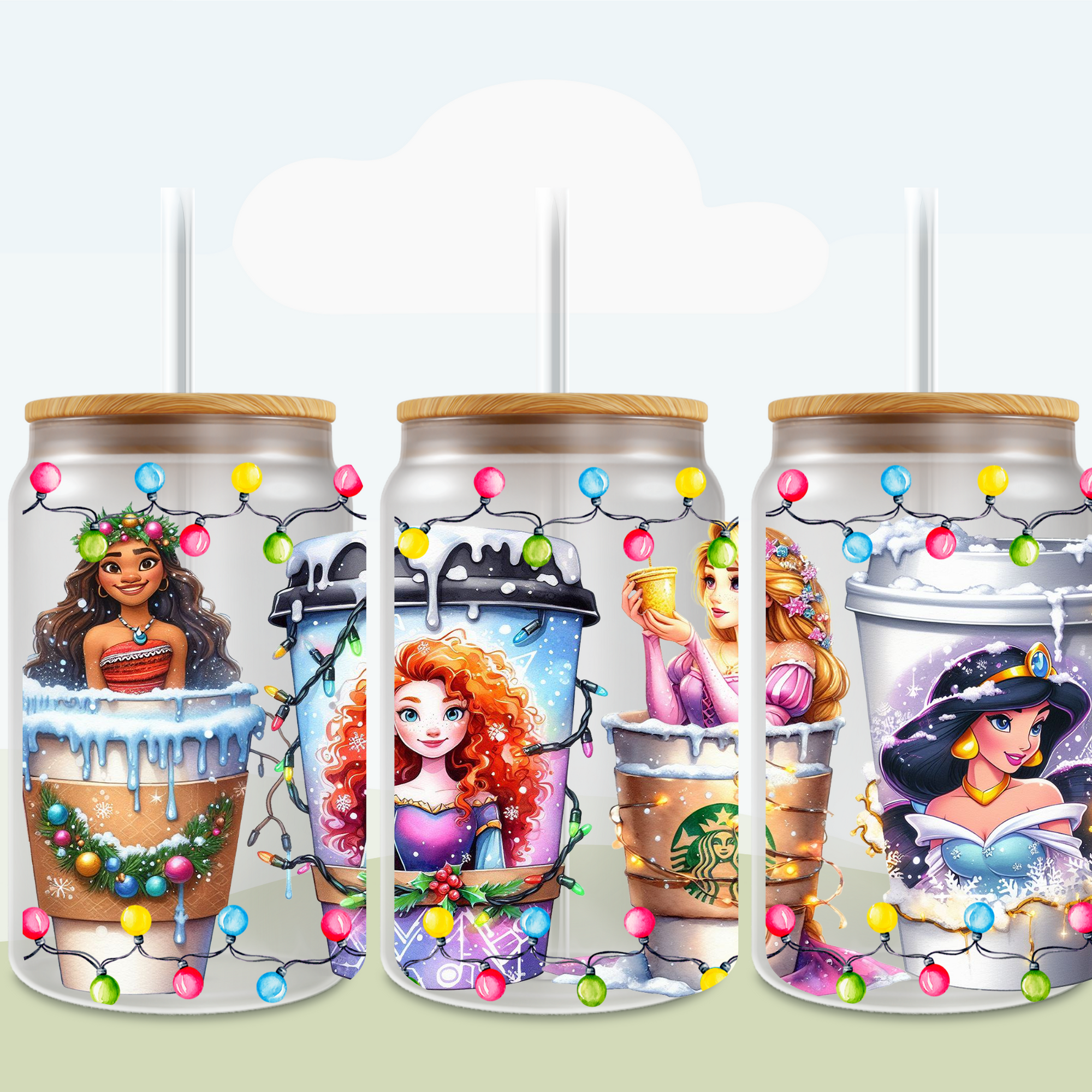 Christmas Coffee Cup and Characters