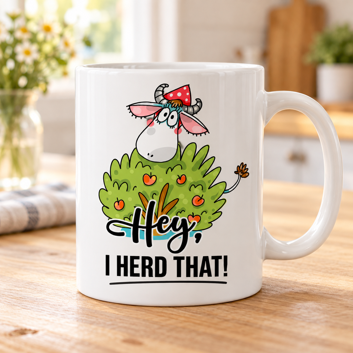 Cheeky Cow mug - Hey I Herd That