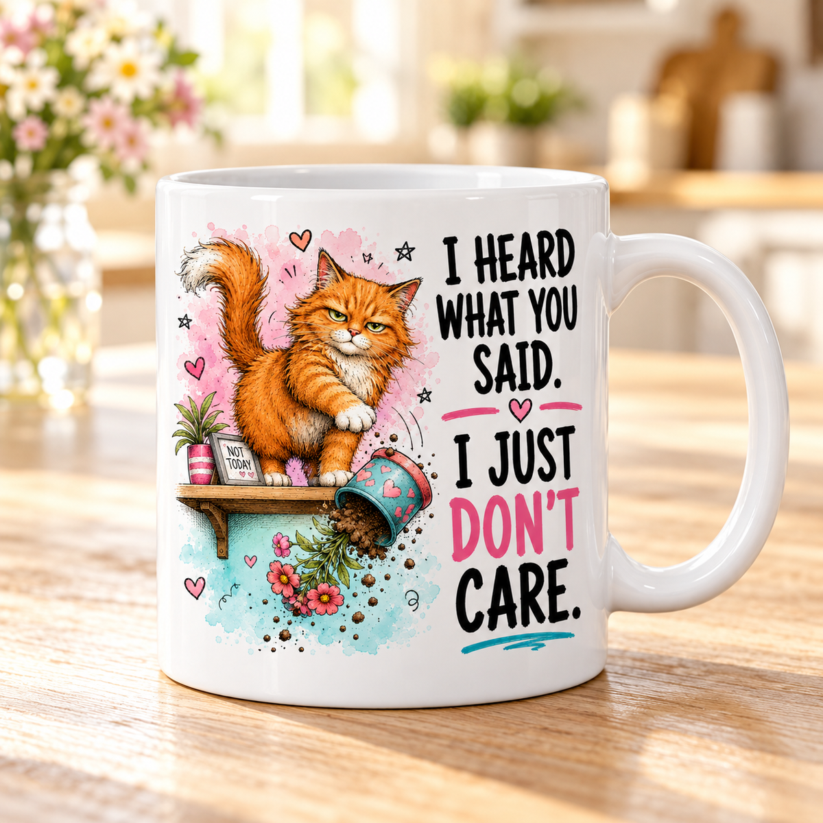 Sassy Animals mug - I Heard What You Said (Cat)
