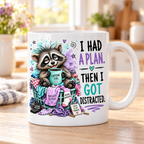 Sassy Animals mug - I Had A Plan (Raccoon)