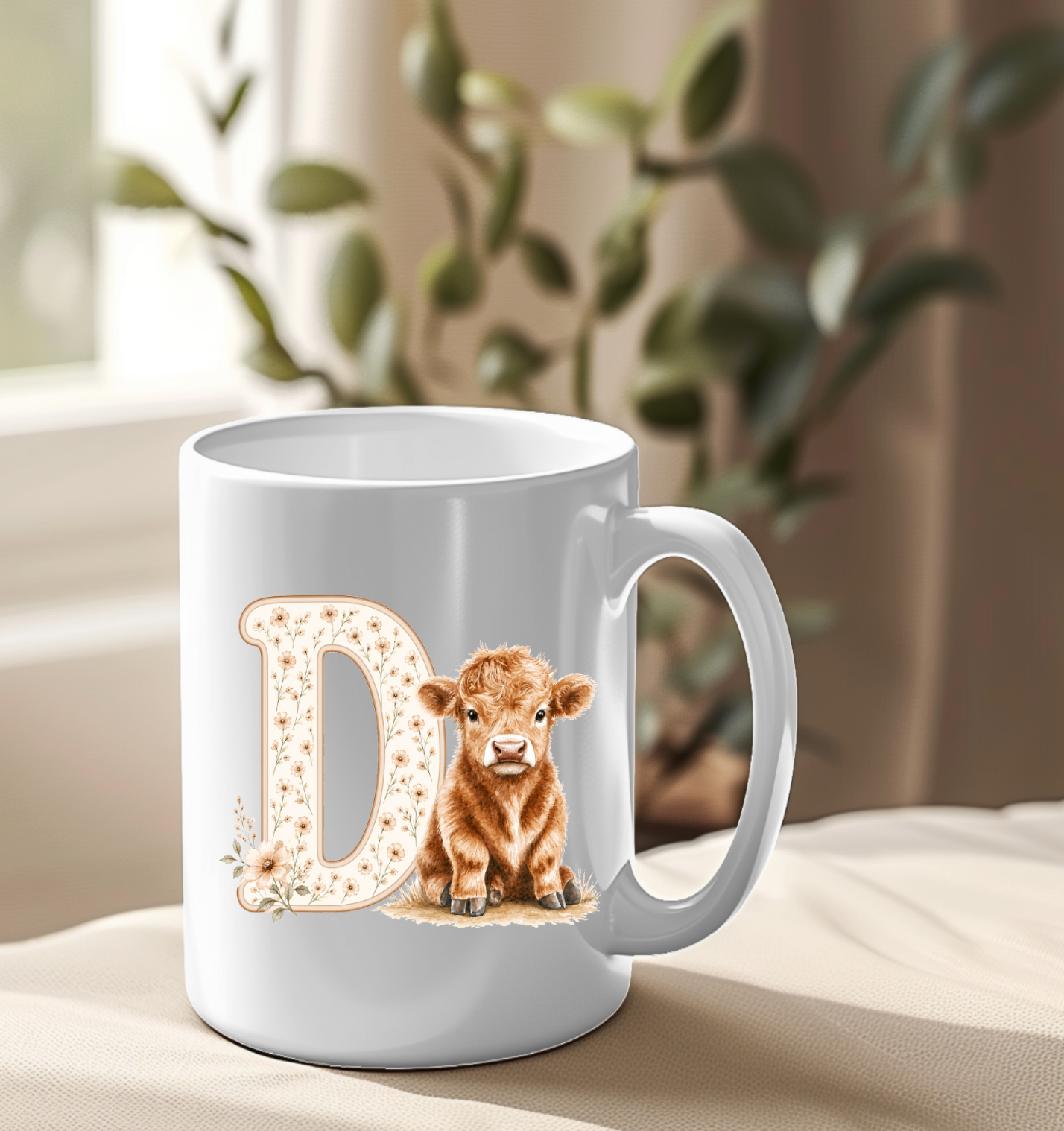 Highland Cow Floral Alphabet UVDTF Decals
