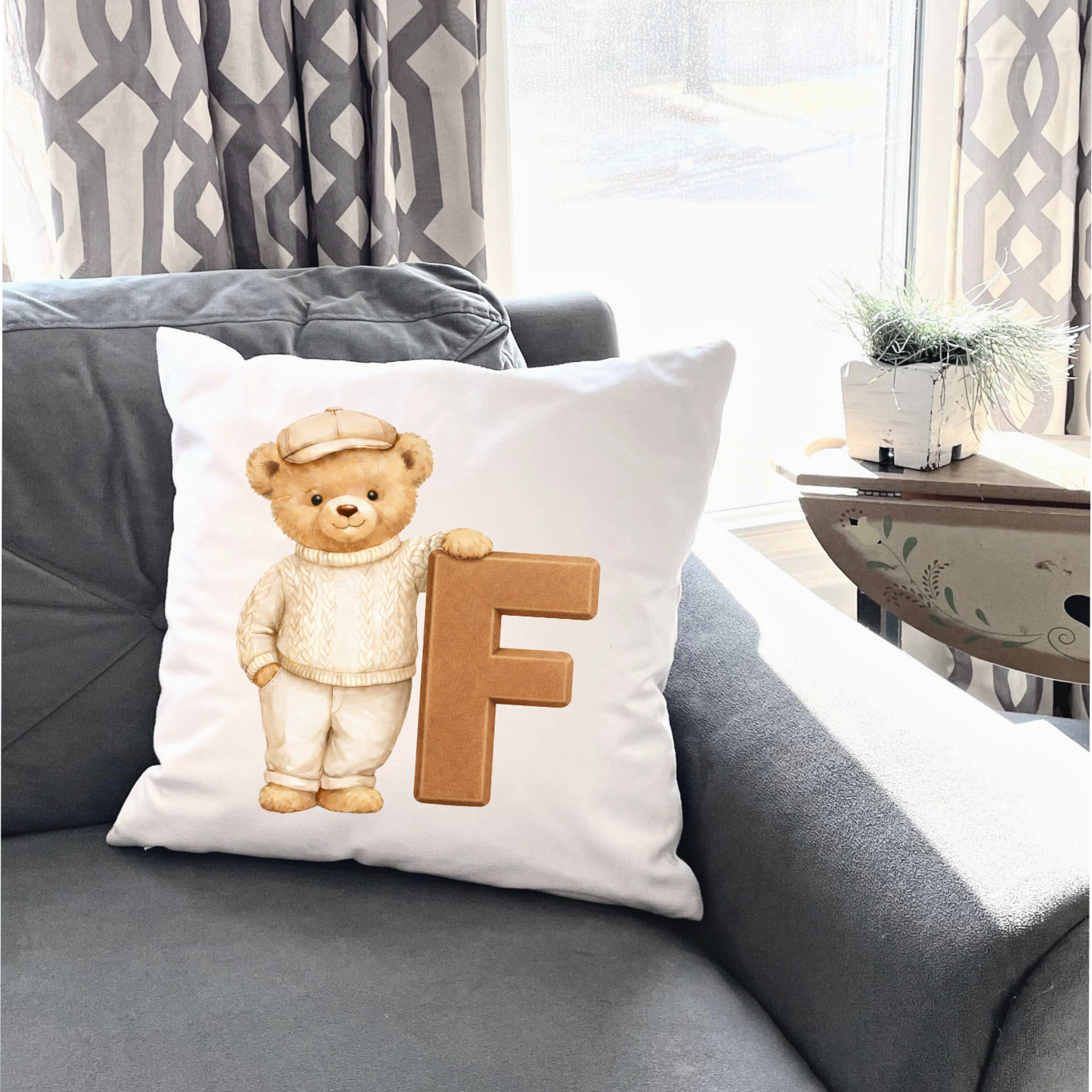 Beige Bear A-Z  DTF