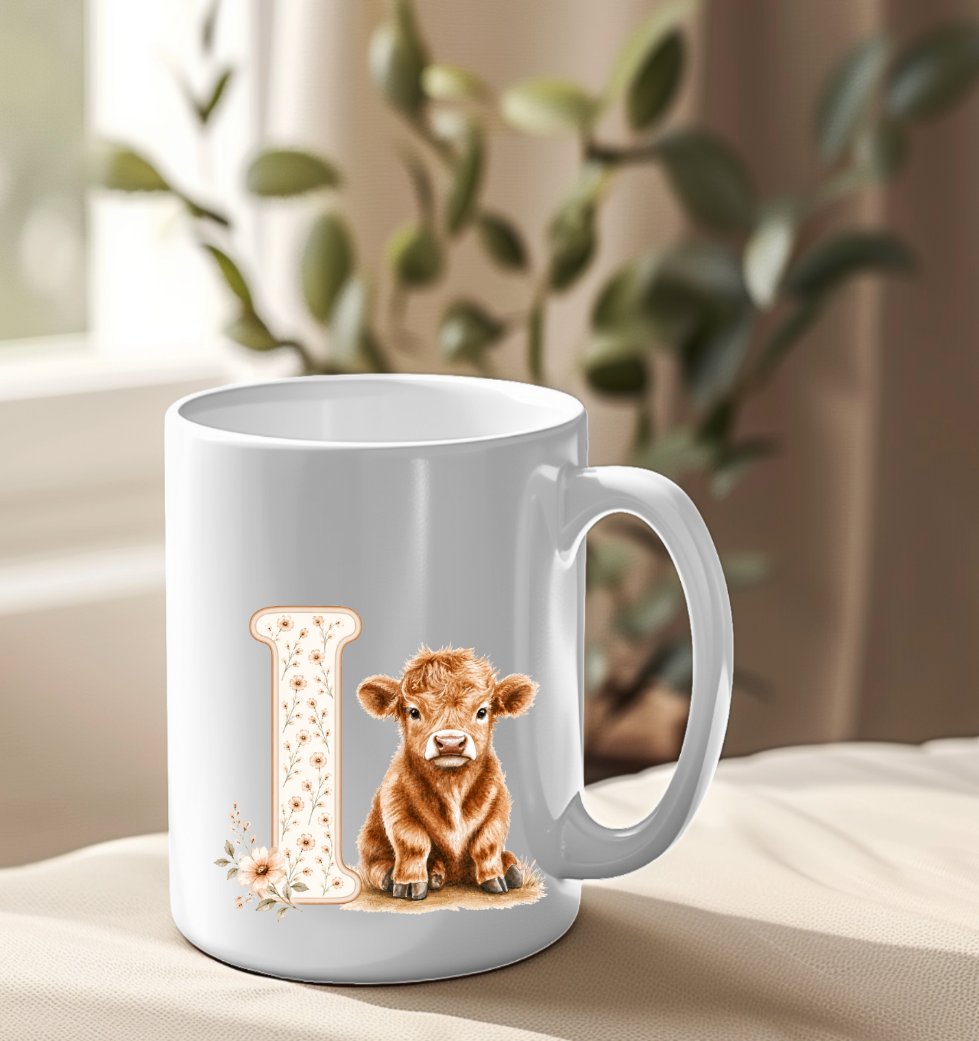 Highland Cow Floral Alphabet UVDTF Decals