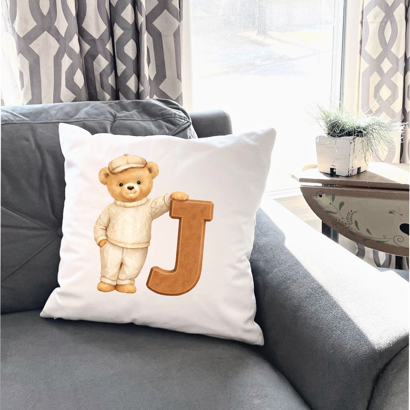 Beige Bear A-Z  DTF