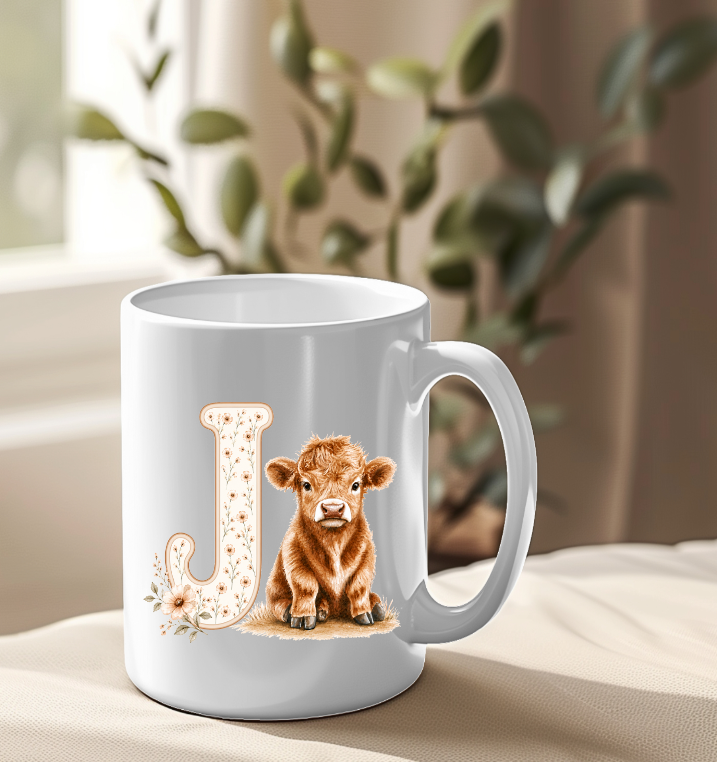 Highland Cow Floral Alphabet UVDTF Decals