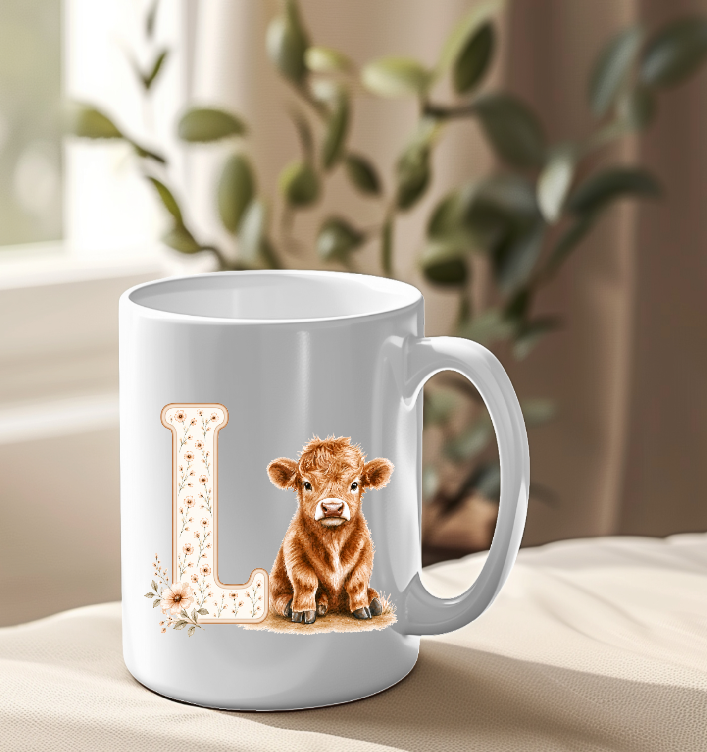 Highland Cow Floral Alphabet UVDTF Decals