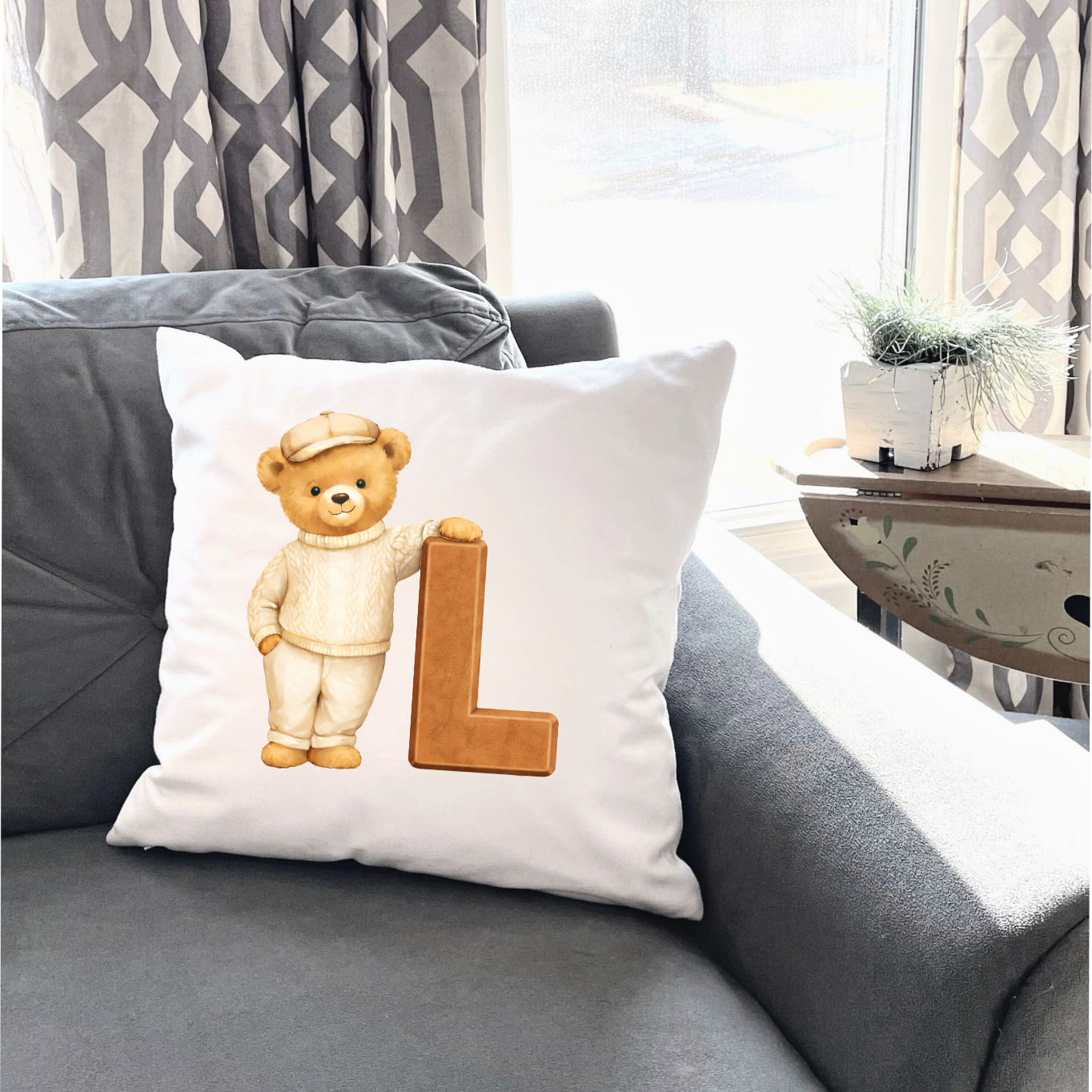 Beige Bear A-Z  DTF