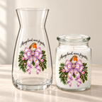 Always Loved, Never Forgotten Robin UV-DTF Decal Set – Vase & Candle (8cm + 7cm)