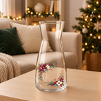 Hellebore Corner Frame UV-DTF decal on a clear glass vase