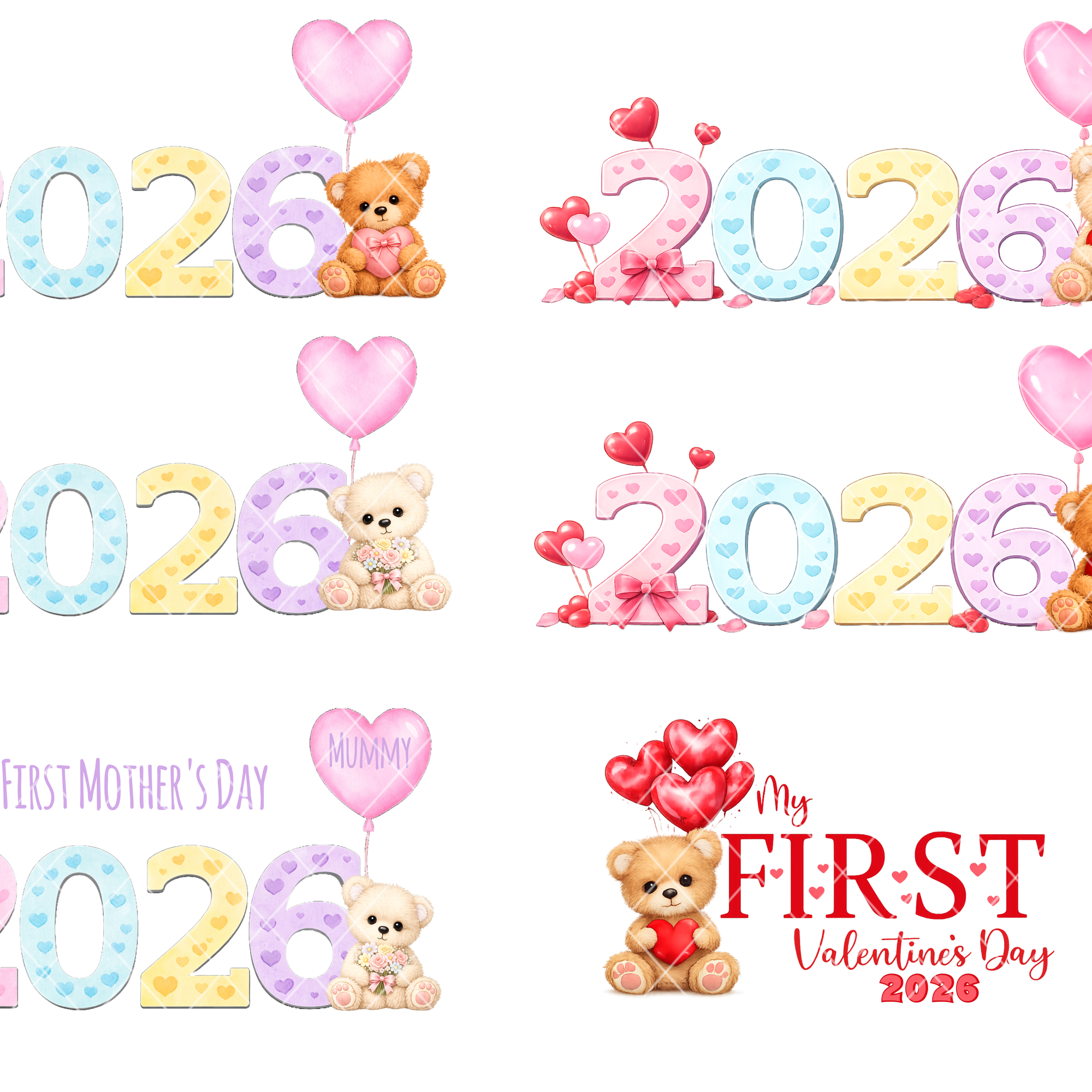 Pastel 2026 Bears UV-DTF