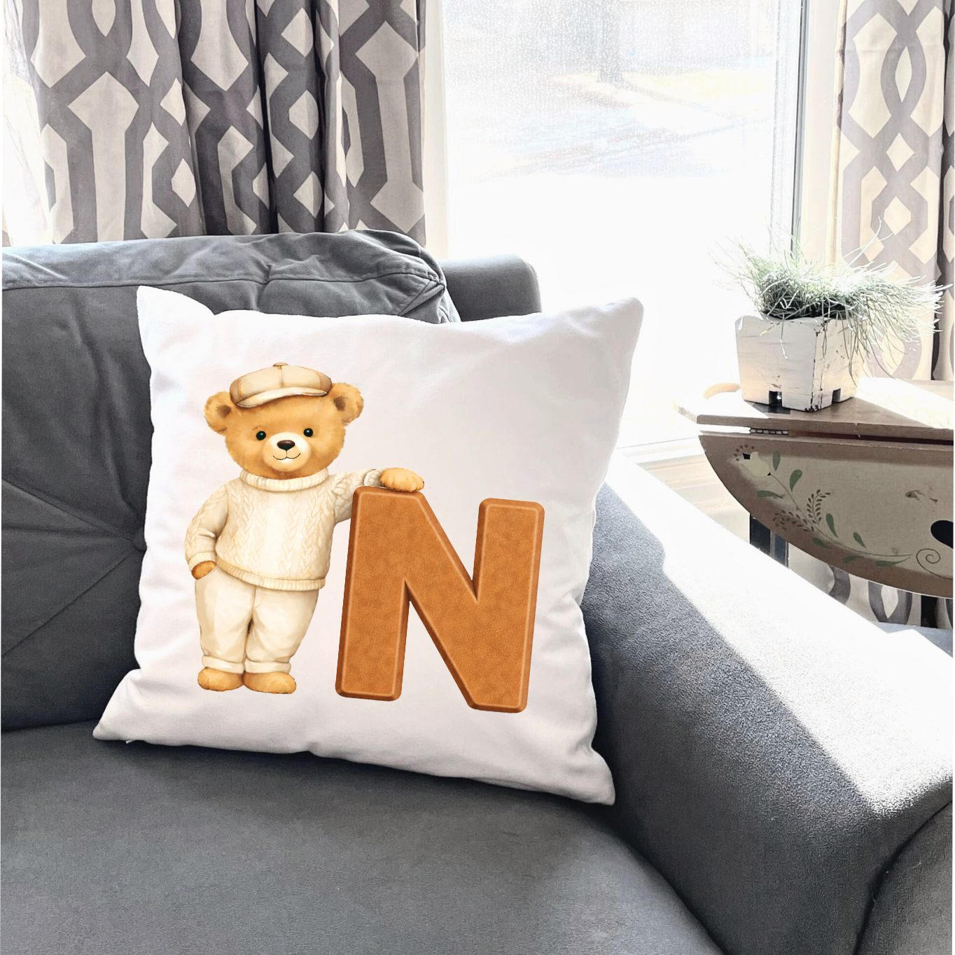 Beige Bear A-Z  DTF