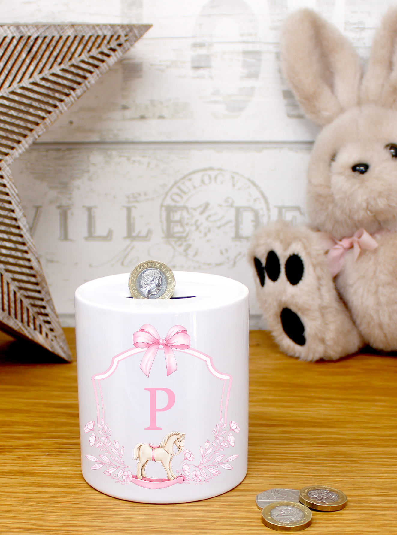 Pink Rocking Horse Alphabet UV-DTF