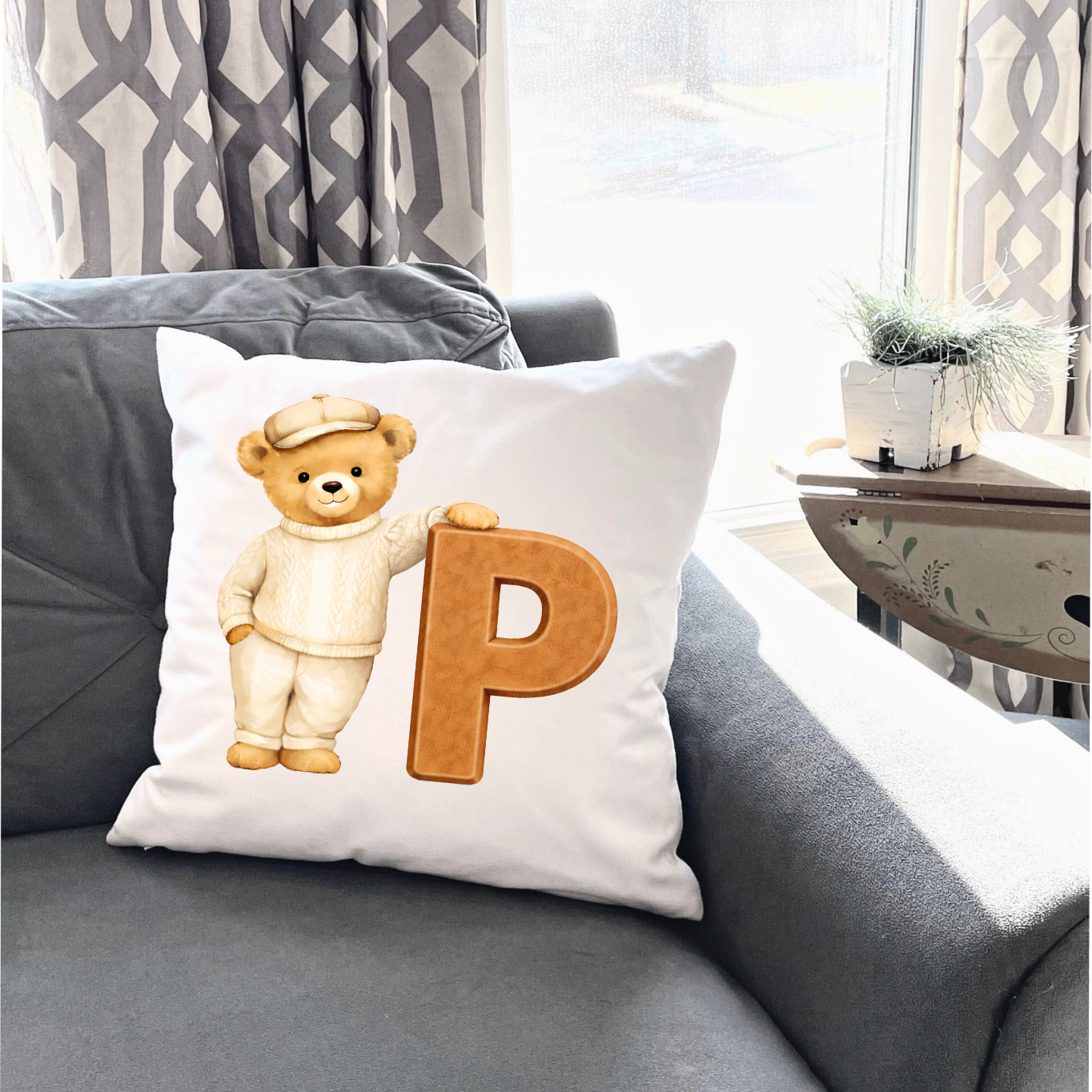 Beige Bear A-Z  DTF