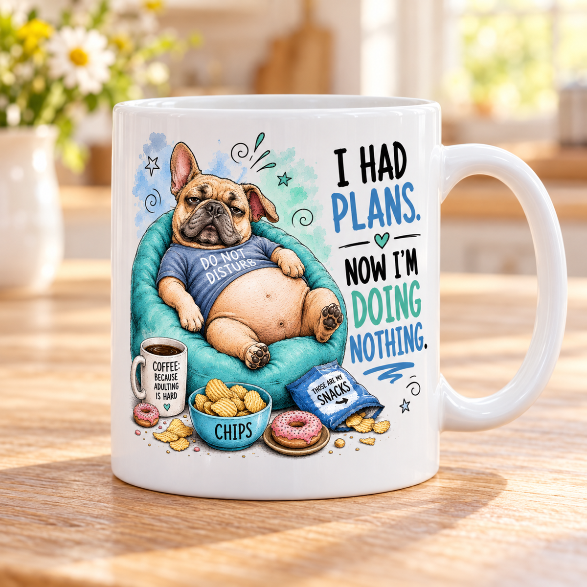 Sassy Animals mug - Doing Nothing (French Bulldog)