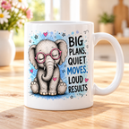 Sassy Animals mug - Big Plans Quiet Moves (Elephant)