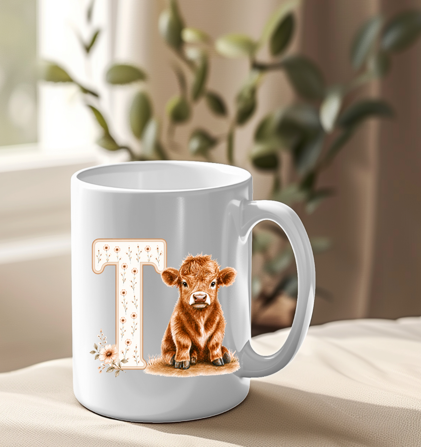 Highland Cow Floral Alphabet UVDTF Decals