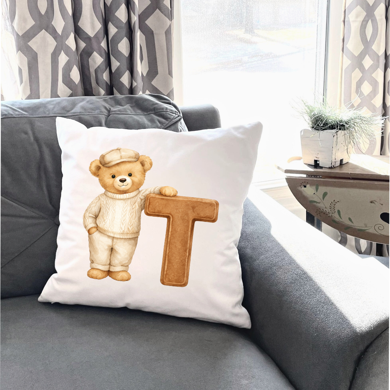 Beige Bear A-Z  DTF