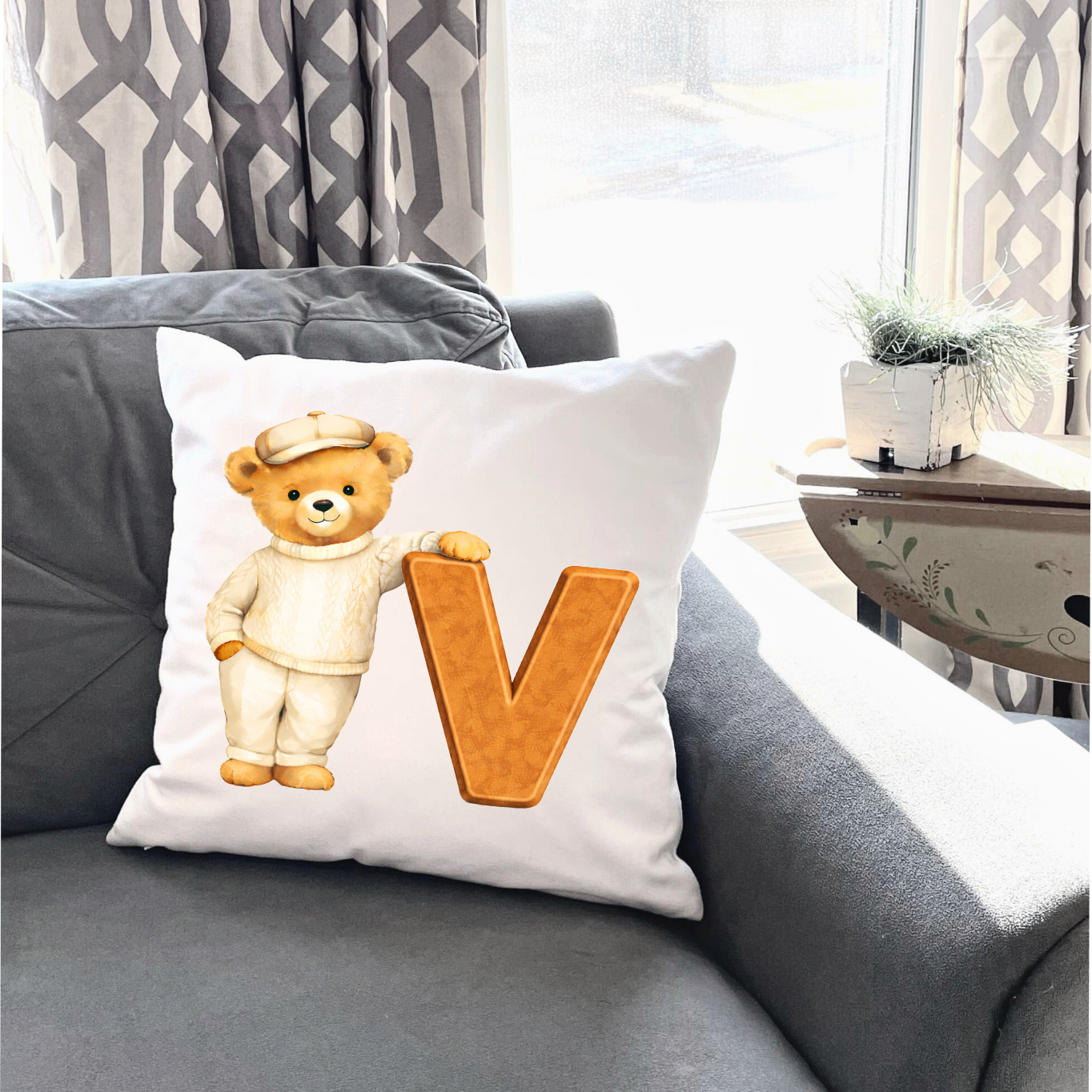 Beige Bear A-Z  DTF