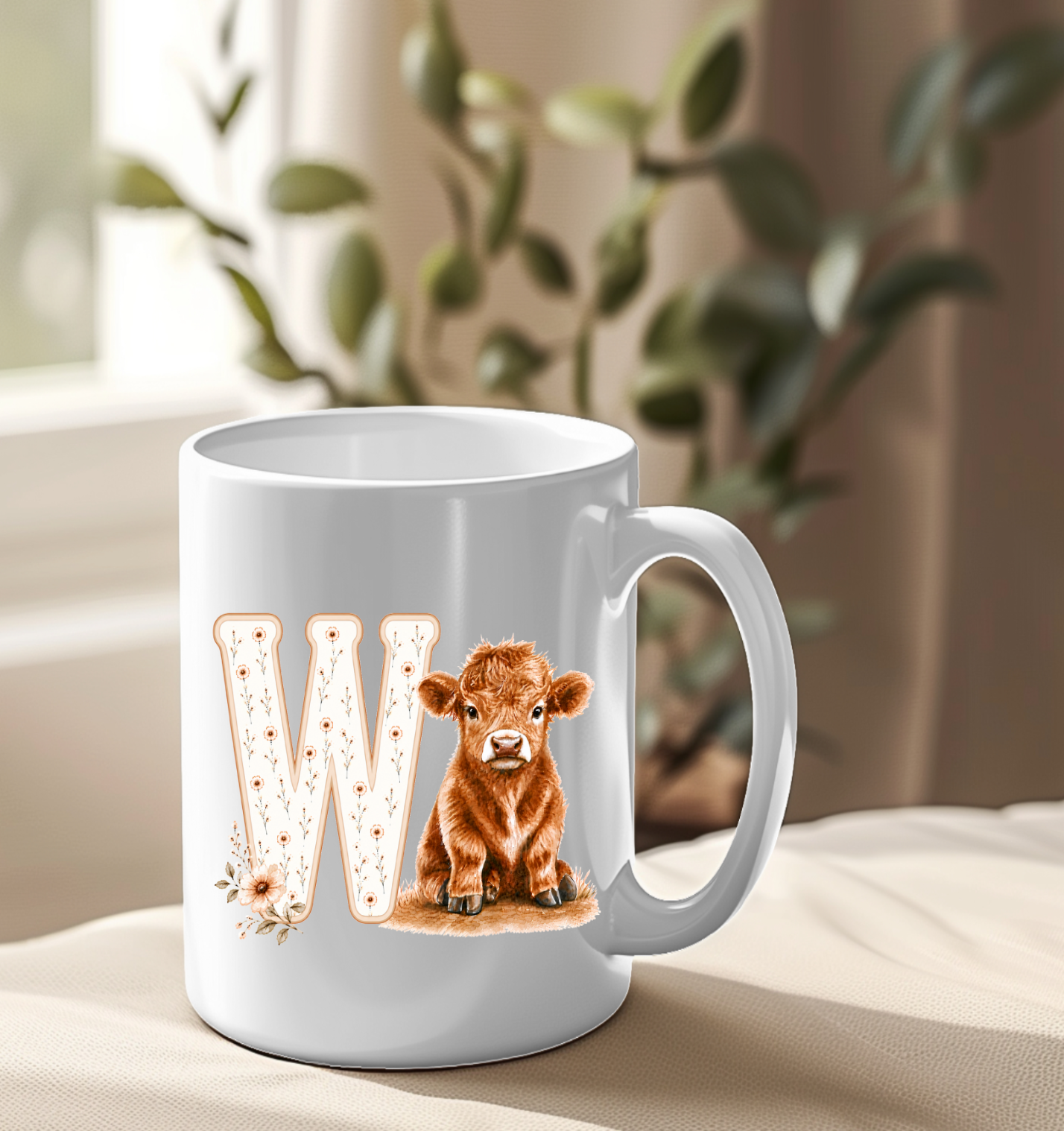 Highland Cow Floral Alphabet UVDTF Decals