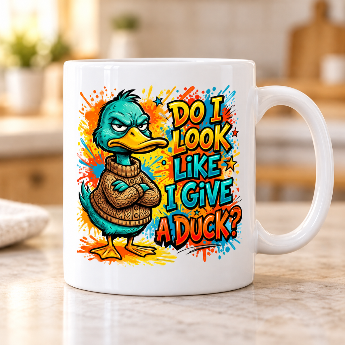 Moody Farmyard mug - Give A Duck (Jumper Duck)