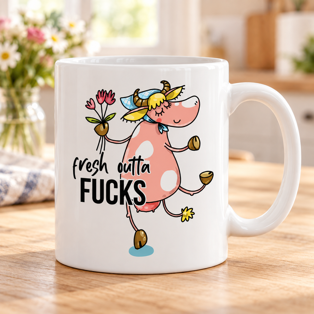 Cheeky Cow mug - Fresh Outta F*cks