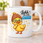Moody Farmyard mug - Sshh No One Cares (Beanie Duck)