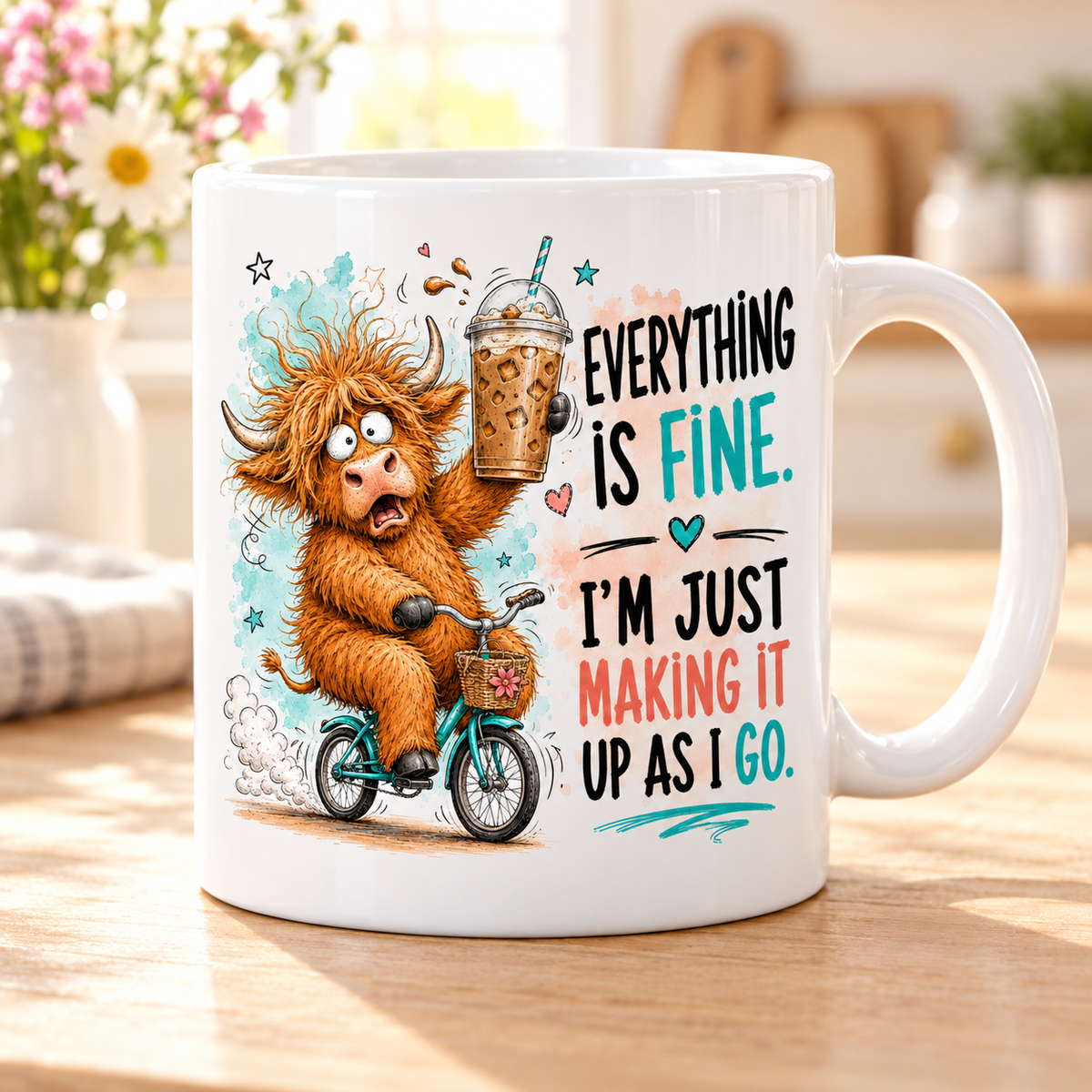 Sassy Animals mug - Everything Is Fine (Highland Cow)
