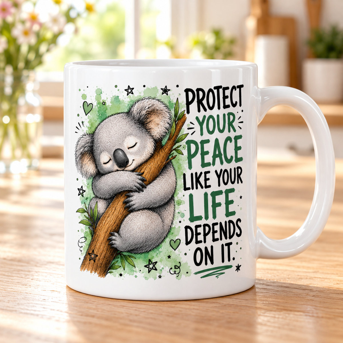 Sassy Animals mug - Protect Your Peace (Koala)