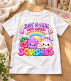 Squishies DTF - Just a Girl - Rainbow