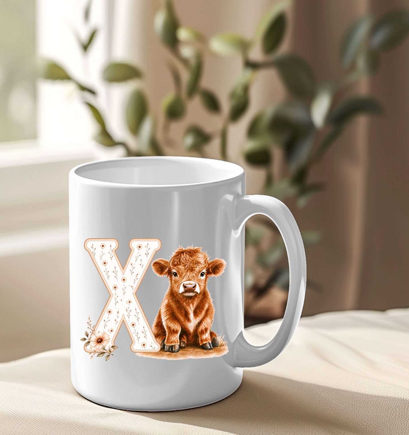Highland Cow Floral Alphabet UVDTF Decals
