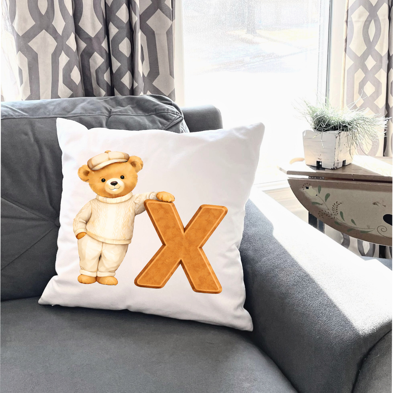 Beige Bear A-Z  DTF