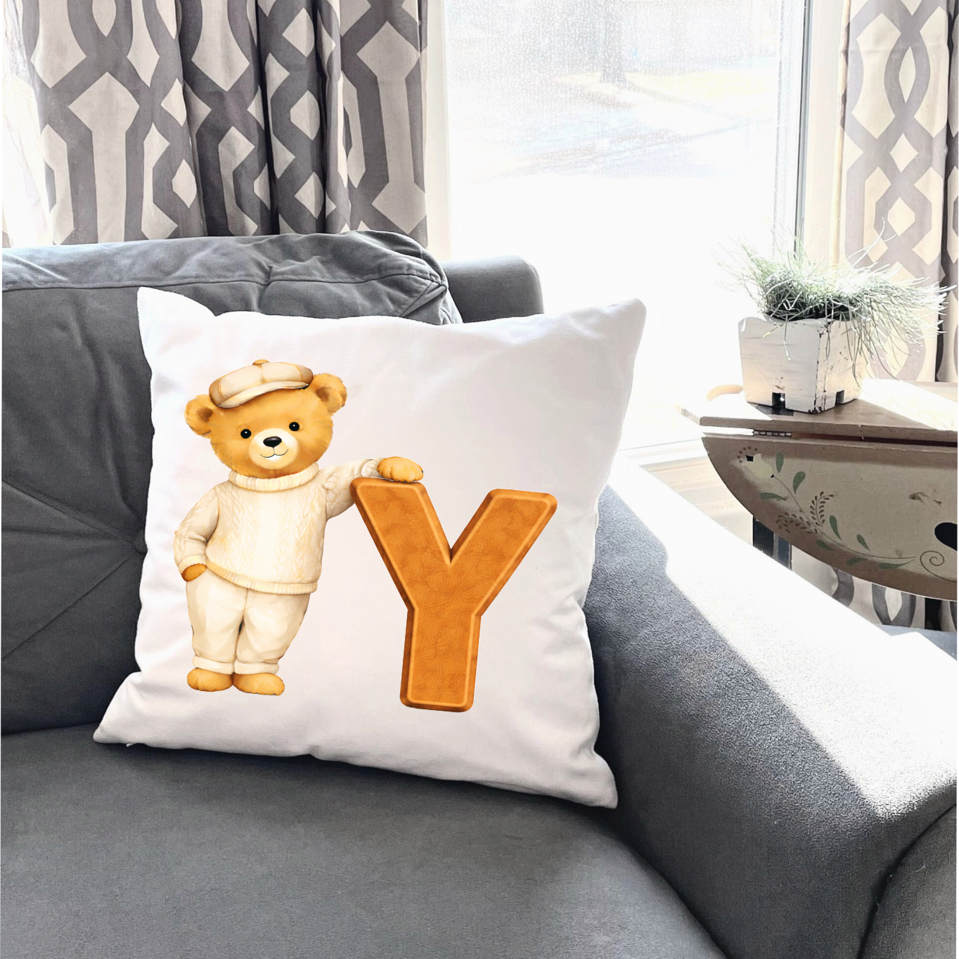 Beige Bear A-Z  DTF
