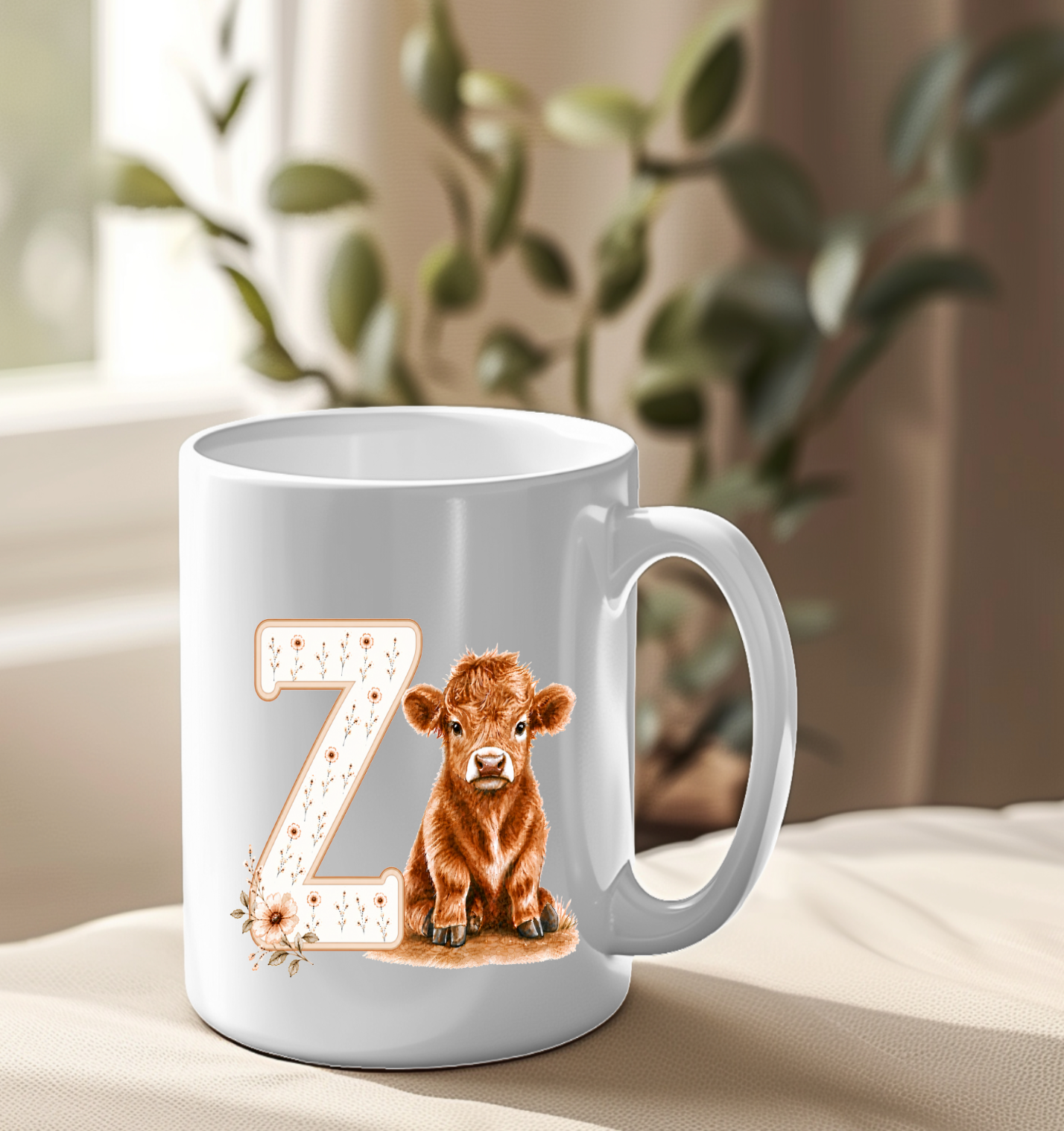 Highland Cow Floral Alphabet UVDTF Decals