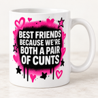 Pink Best Friends adult humour mug design mock-up